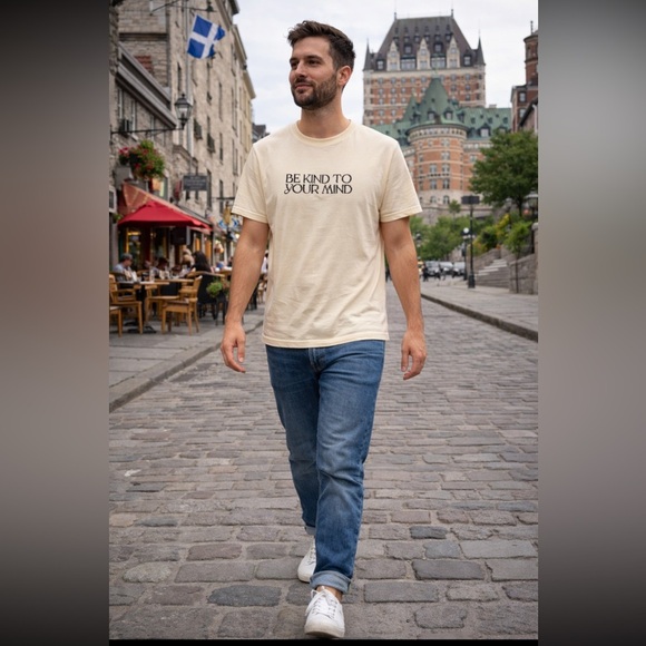 Flatbush Deli Other - Flatbush Deli NWT Be Kind to Your Mind Cream Cotton T-Shirt size S.